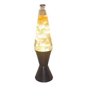 Vintage 16” Lava Lite White & Gold Lamp Black Base - No Top